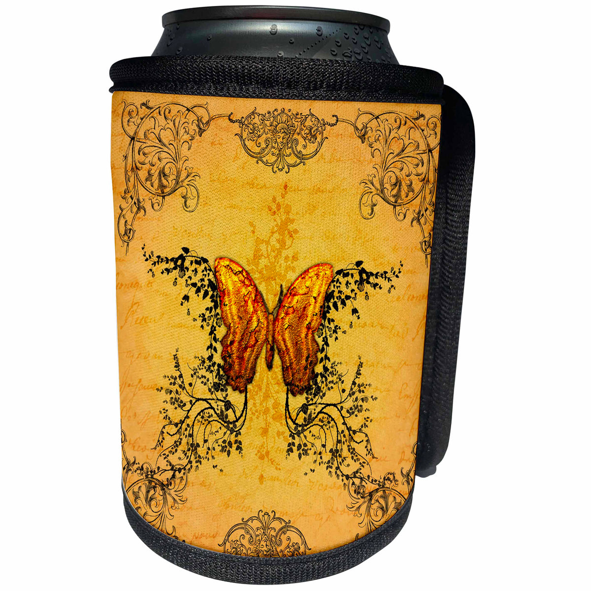 3dRose Heike Köhnen Design Decorative - Wonderful butterflies with floral elements - Can Cooler Bottle Wrap (cc_243137)