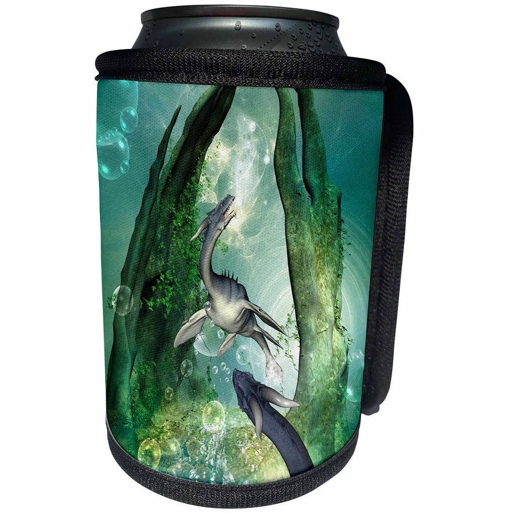 3dRose Heike Köhnen Design Sea Life - Awesome seadragon in a fantasy underwater world - Can Cooler Bottle Wrap (cc_243149)