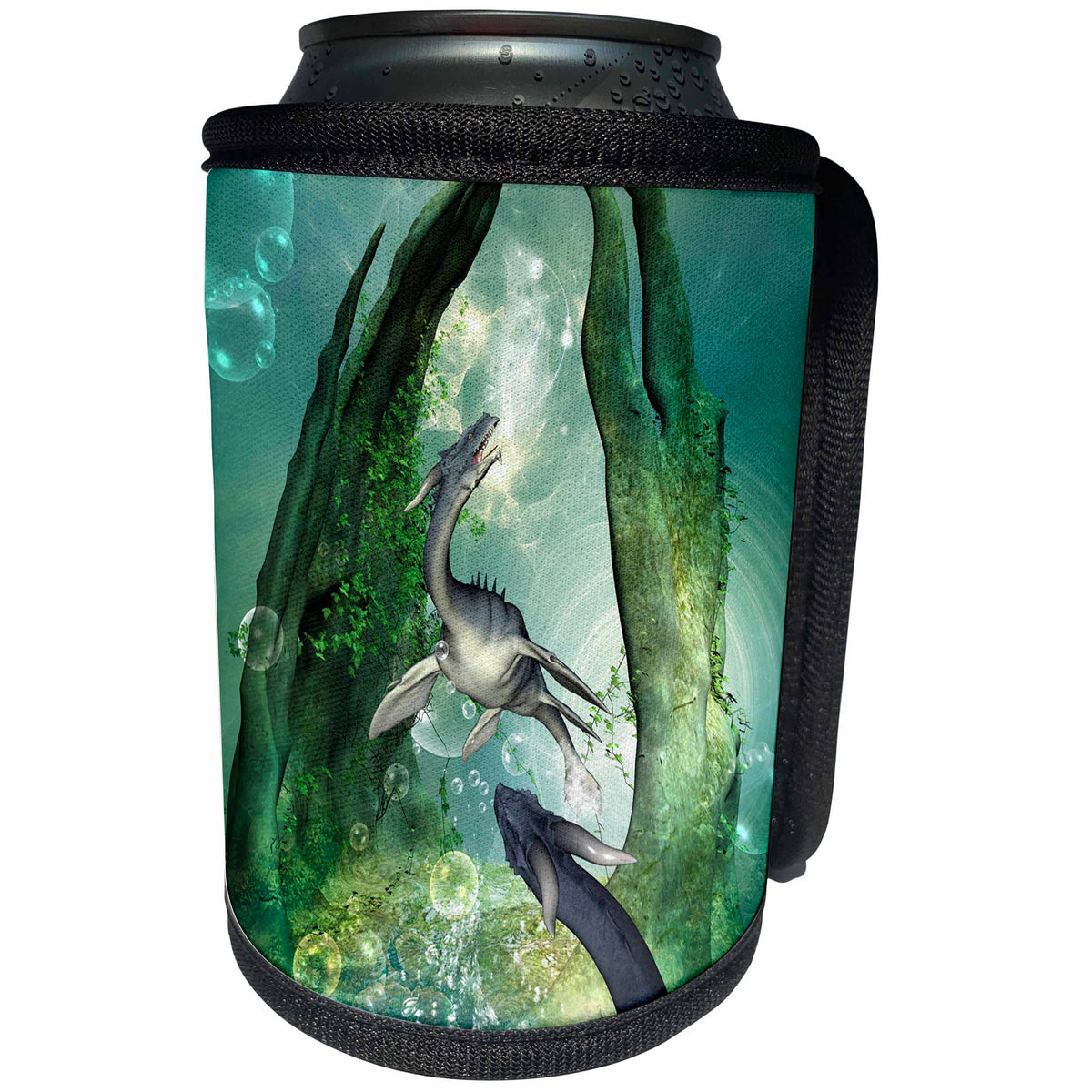 3dRose Heike Köhnen Design Sea Life - Awesome seadragon in a fantasy underwater world - Can Cooler Bottle Wrap (cc_243149)