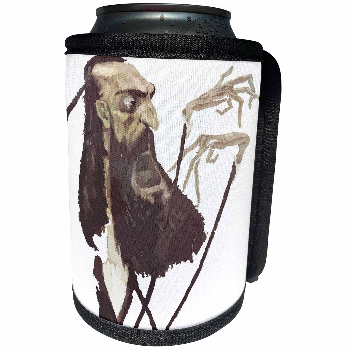 3dRose Taiche - Vector - Men - Vector of a Spindly Bearded Man - Can Cooler Bottle Wrap (cc_243158)