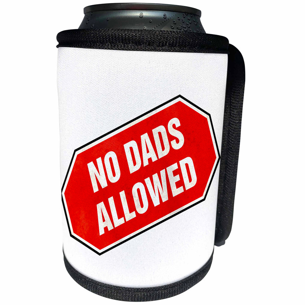 3dRose Houk Digital Design Symbols - No Dads Allowed old red sign on white background - Can Cooler Bottle Wrap (cc_24316)