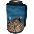 3dRose Taiche - Photography - Birds - A Pair Of Doves On A Woven Sun Parasol - Can Cooler Bottle Wrap (cc_243168)