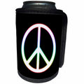 3dRose Houk Digital Design Symbols - Peace Symbol glowing on black background - Can Cooler Bottle Wrap (cc_24318)