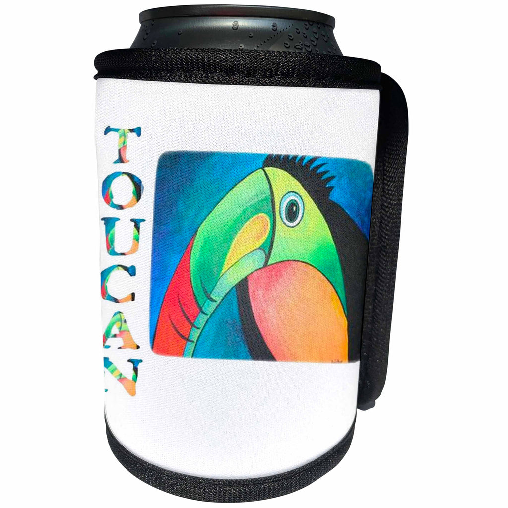 3dRose Taiche - Acrylic Painting - Toucan - Toucan - Can Cooler Bottle Wrap (cc_243196)