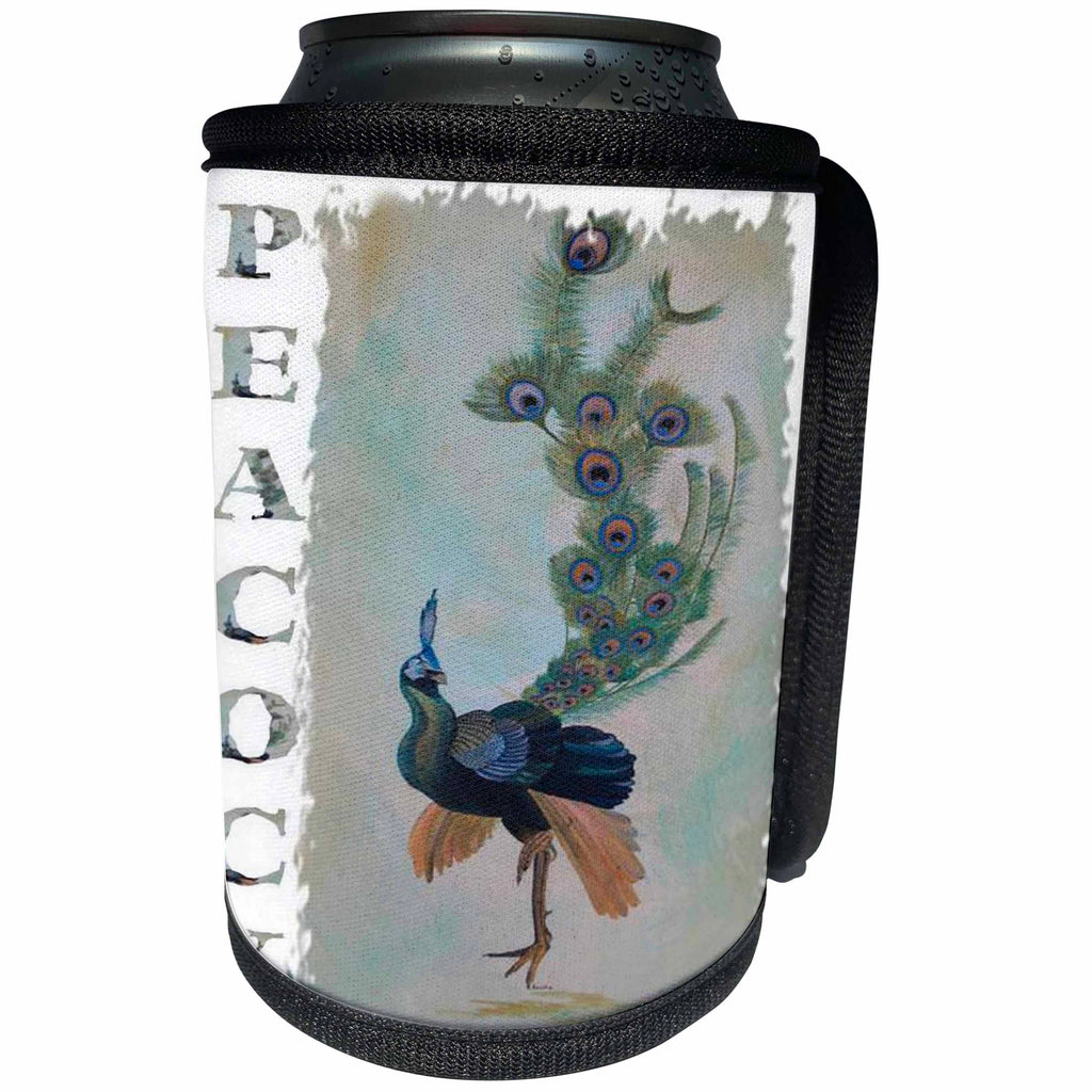 3dRose Taiche - Acrylic Painting - Peacock - Peacock - Can Cooler Bottle Wrap (cc_243198)