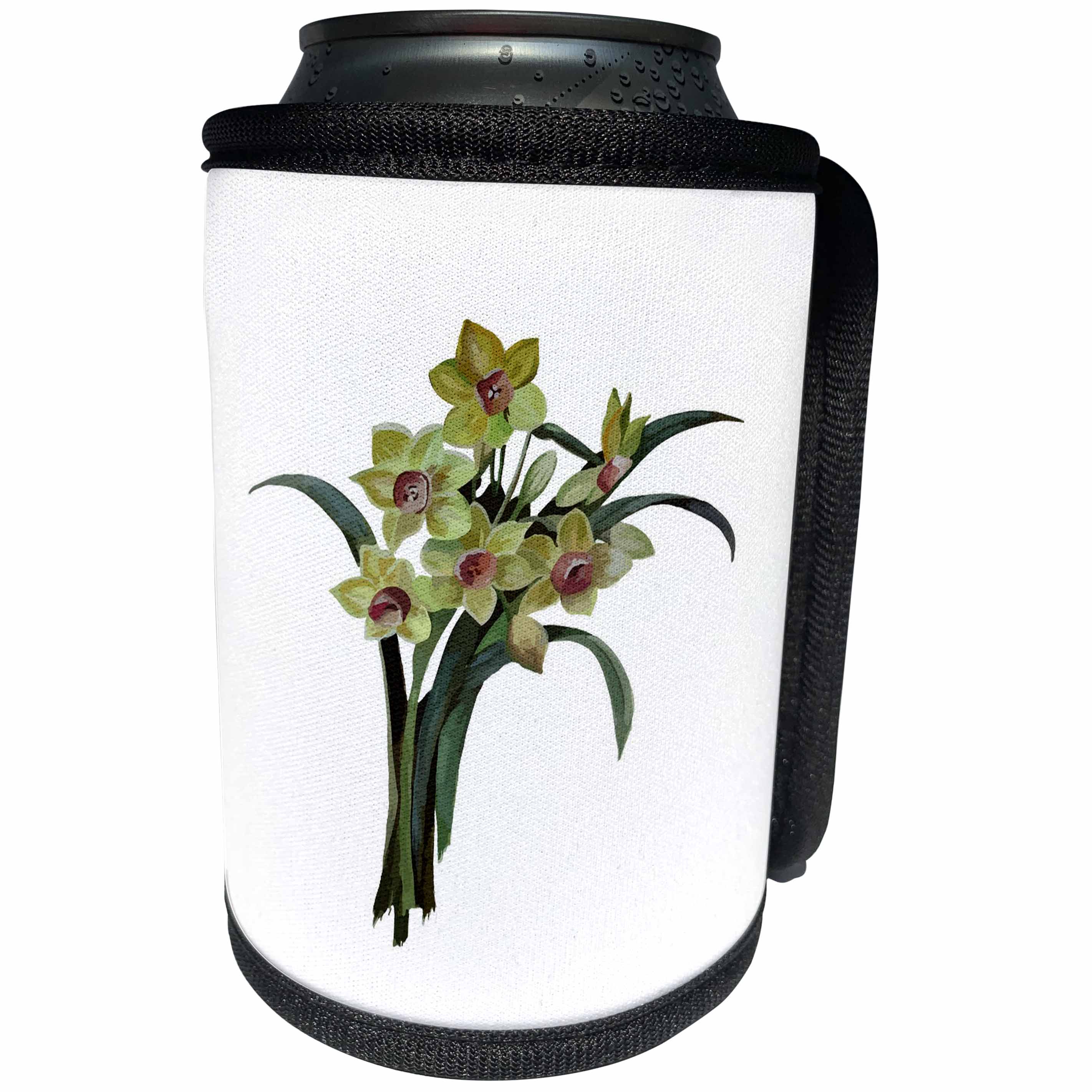 3dRose Taiche - Vector - Narcissus - Lent Lily Isolated - Can Cooler Bottle Wrap (cc_243200)