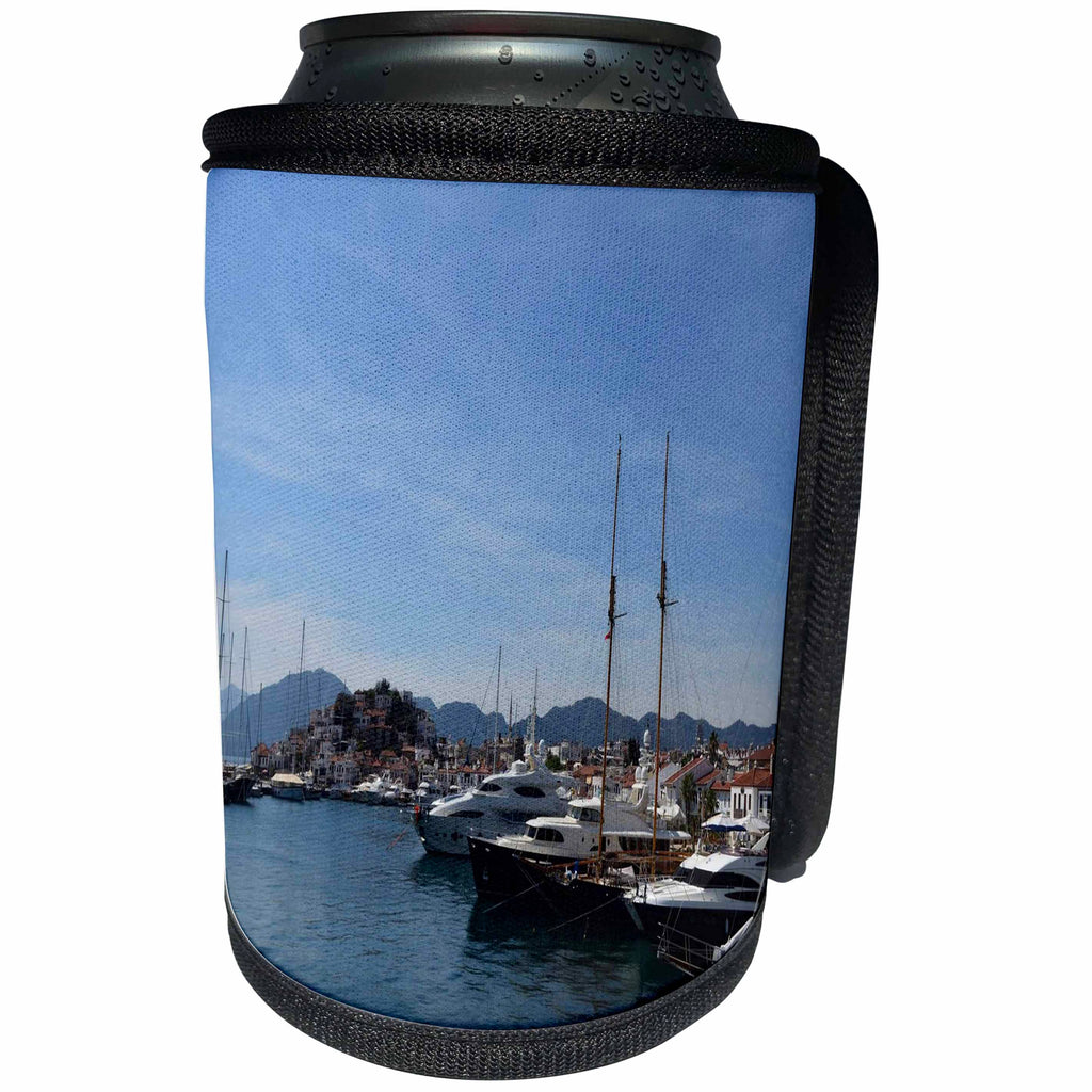 3dRose Taiche - Photography - Turkey - Marmaris Netsel Yachting Marina - Can Cooler Bottle Wrap (cc_243223)