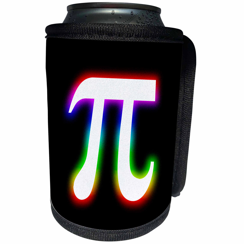 3dRose Houk Digital Design Symbols - Pi Symbol glowing on black background - Can Cooler Bottle Wrap (cc_24323)