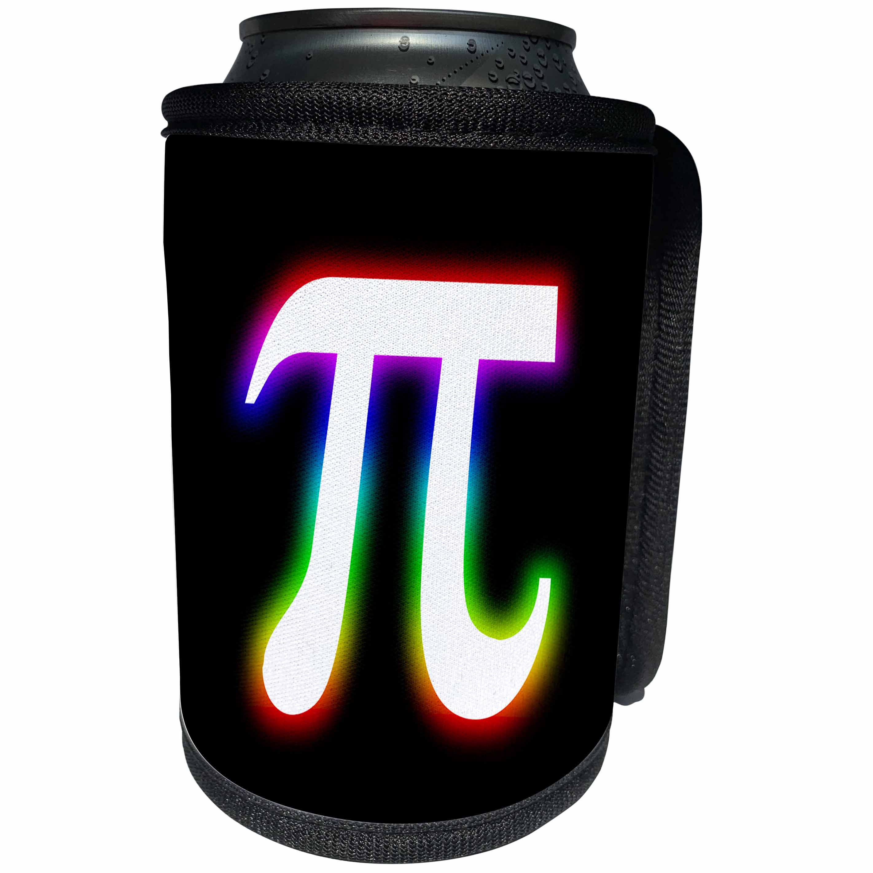 3dRose Houk Digital Design Symbols - Pi Symbol glowing on black background - Can Cooler Bottle Wrap (cc_24323)