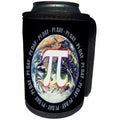 3dRose Houk Digital Design Symbols - Pi Day on Earth Symbol on black background - Can Cooler Bottle Wrap (cc_24324)