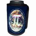 3dRose Houk Digital Design Symbols - Pi Number on Earth Symbol on dark blue background - Can Cooler Bottle Wrap (cc_24325)