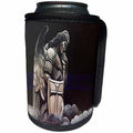 3dRose Melissa A. Torres Art Law Enforcement - Image of Saint Michael with Thin Blue Line - Can Cooler Bottle Wrap (cc_243250)