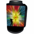 3dRose Phil Perkins - Graphic Design - Tie Dye Silhouette Golfer - colorful tie dye silhouette golfer driving - Can Cooler Bottle Wrap (cc_243447)
