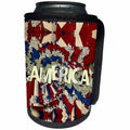 3dRose Phil Perkins - USA - Abstract Patriotic America - colorful abstract America textual artwork - Can Cooler Bottle Wrap (cc_243449)