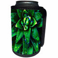 3dRose Phil Perkins - Nature - Morning Dew On Plant - macro capture of a vibrant green plants in dew - Can Cooler Bottle Wrap (cc_243458)