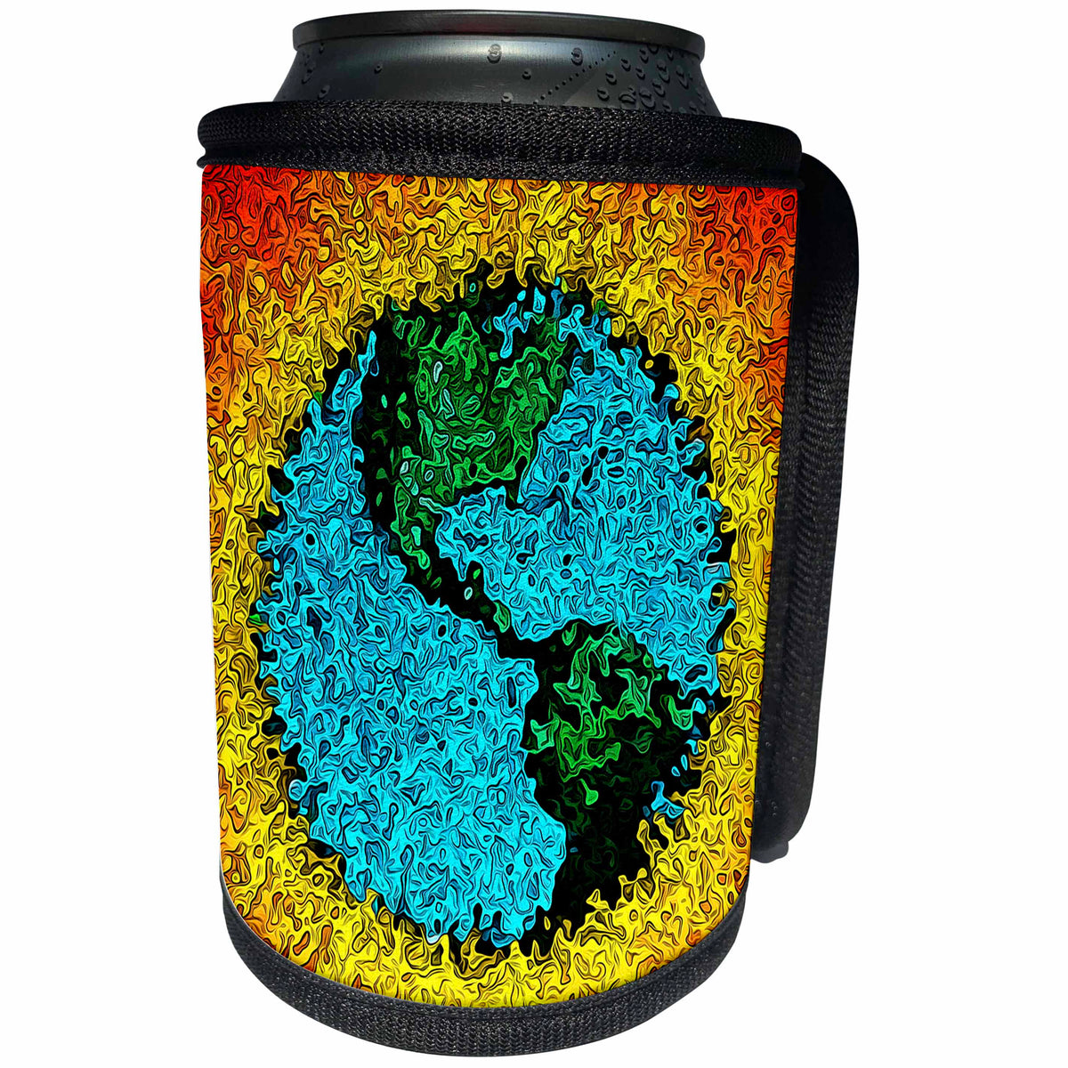 3dRose Phil Perkins - Space - Abstract Planet Earth Pop Art - third rock from the sun in abstract color - Can Cooler Bottle Wrap (cc_243465)