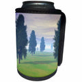 3dRose Phil Perkins - Disc Golf - Fairway To Seven - distant disc golf basket in trees on seventh fairway - Can Cooler Bottle Wrap (cc_243468)