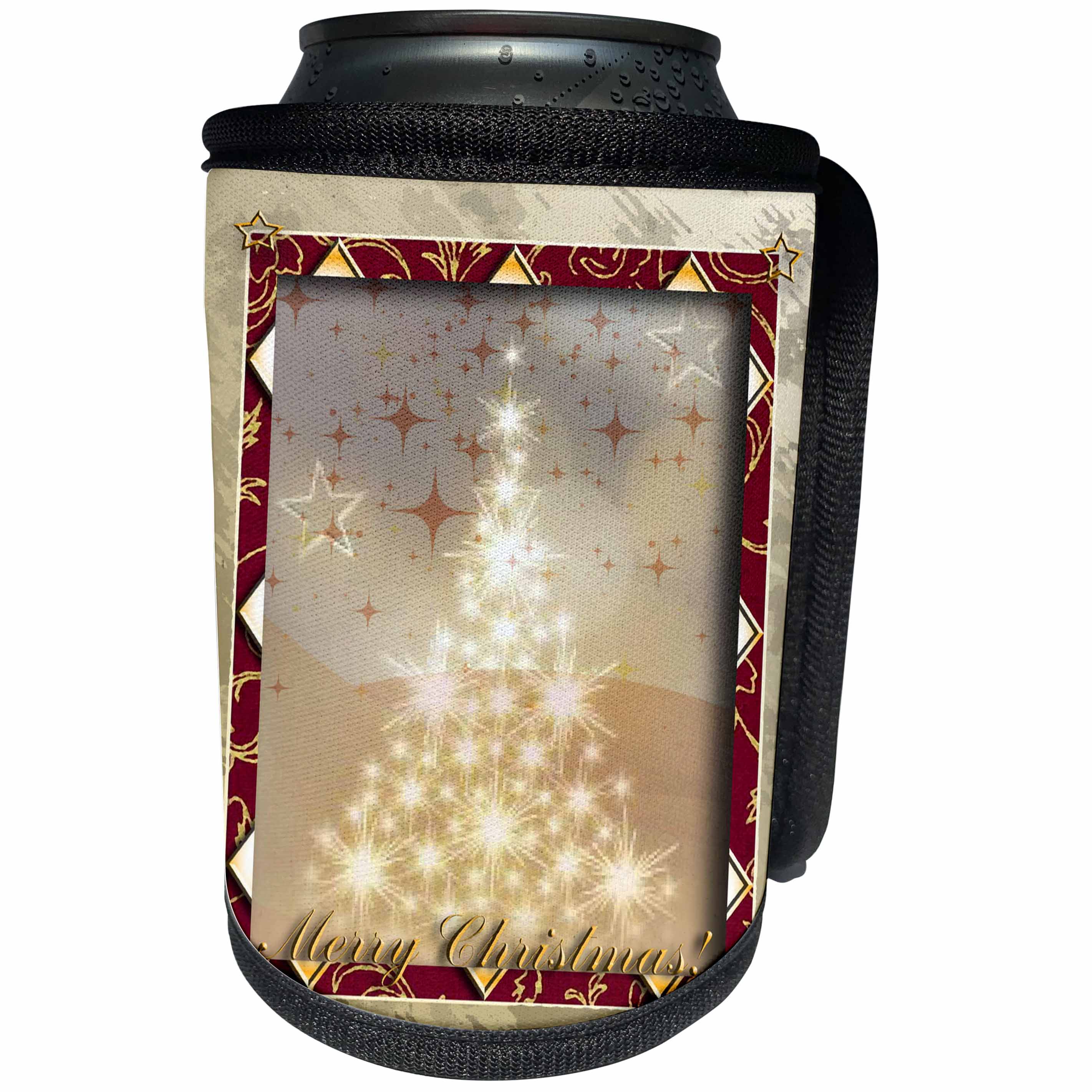 3dRose Beverly Turner Christmas Design - Tree of Lights Merry Chrstmas - Can Cooler Bottle Wrap (cc_24348)