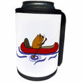 3dRose All Smiles Art Sports and Hobbies - Cute Funny Beaver is Paddling a Canoe - Can Cooler Bottle Wrap (cc_243490)