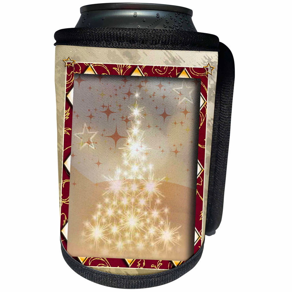 3dRose Beverly Turner Christmas Design - Tree of Lights - Can Cooler Bottle Wrap (cc_24350)