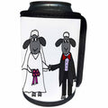 3dRose All Smiles Art Love - Funny Sheep Bride and Groom Wedding Cartoon - Can Cooler Bottle Wrap (cc_243501)