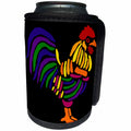 3dRose All Smiles Art Abstract - Artistic Colorful Fun Rooster Abstract Art Original - Can Cooler Bottle Wrap (cc_243503)
