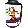 3dRose All Smiles Art Sports and Hobbies - Funny Cool Moose is Kayaking - Can Cooler Bottle Wrap (cc_243506)