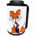 3dRose All Smiles Art Music - Cool Funny Red Fox Playing Blue Saxophone - Can Cooler Bottle Wrap (cc_243511)