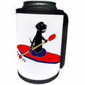 3dRose All Smiles Art Pets - Funny Black Labrador Retriever Dog is Kayaking - Can Cooler Bottle Wrap (cc_243516)