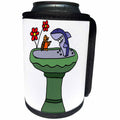 3dRose All Smiles Art at the Beach - Funny Shark is talking to Robin Bird in Birdbath - Can Cooler Bottle Wrap (cc_243519)