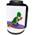 3dRose All Smiles Art Sports and Hobbies - Cool Funny Sea Turtle is Kayaking - Can Cooler Bottle Wrap (cc_243521)