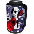 3dRose All Smiles Art Pets - Cute Funny Old English Sheepdog Dog Playing Guitar Art - Can Cooler Bottle Wrap (cc_243526)