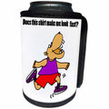 3dRose All Smiles Art Sports and Hobbies - Funny Running Hippo with Purple Tank Top and Sneakers - Can Cooler Bottle Wrap (cc_243531)