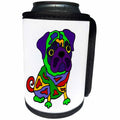 3dRose All Smiles Art Pets - Funny Colorful Pop Art Pug Puppy Dog Original - Can Cooler Bottle Wrap (cc_243539)