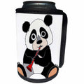3dRose All Smiles Art Music - Funny Cute Panda Bear Playing the Clarinet - Can Cooler Bottle Wrap (cc_243540)