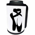 3dRose Florene Classical - Image of Black Ballet Shoes On Toes - Can Cooler Bottle Wrap (cc_243544)