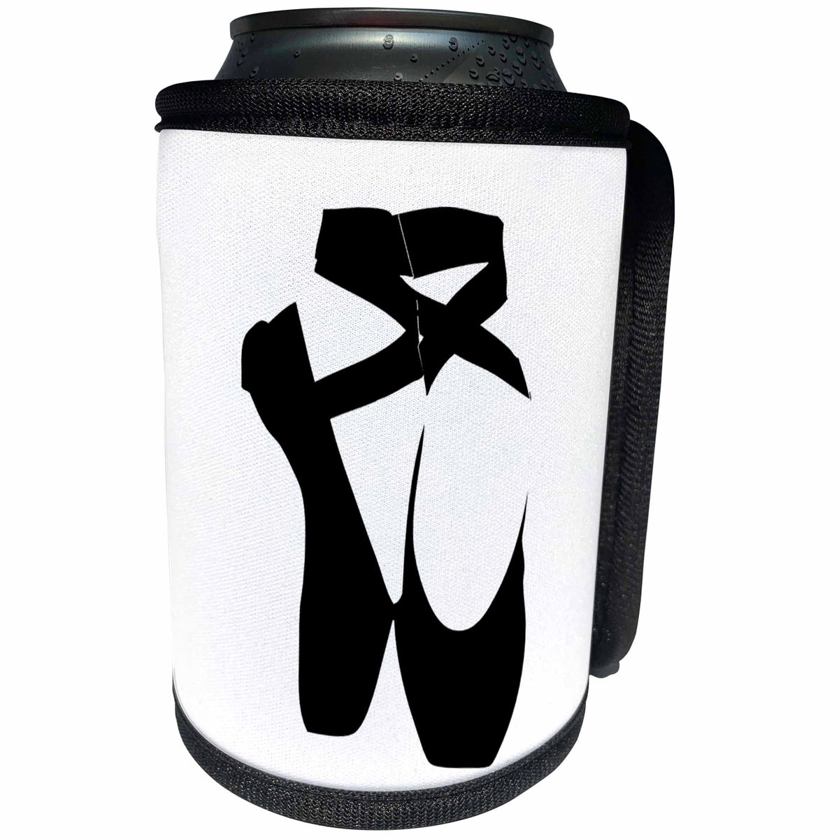 3dRose Florene Classical - Image of Black Ballet Shoes On Toes - Can Cooler Bottle Wrap (cc_243544)