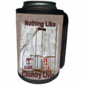 3dRose Florene Country Life - Image of Country Milk Bottles With Message On Tan Burlap - Can Cooler Bottle Wrap (cc_243547)