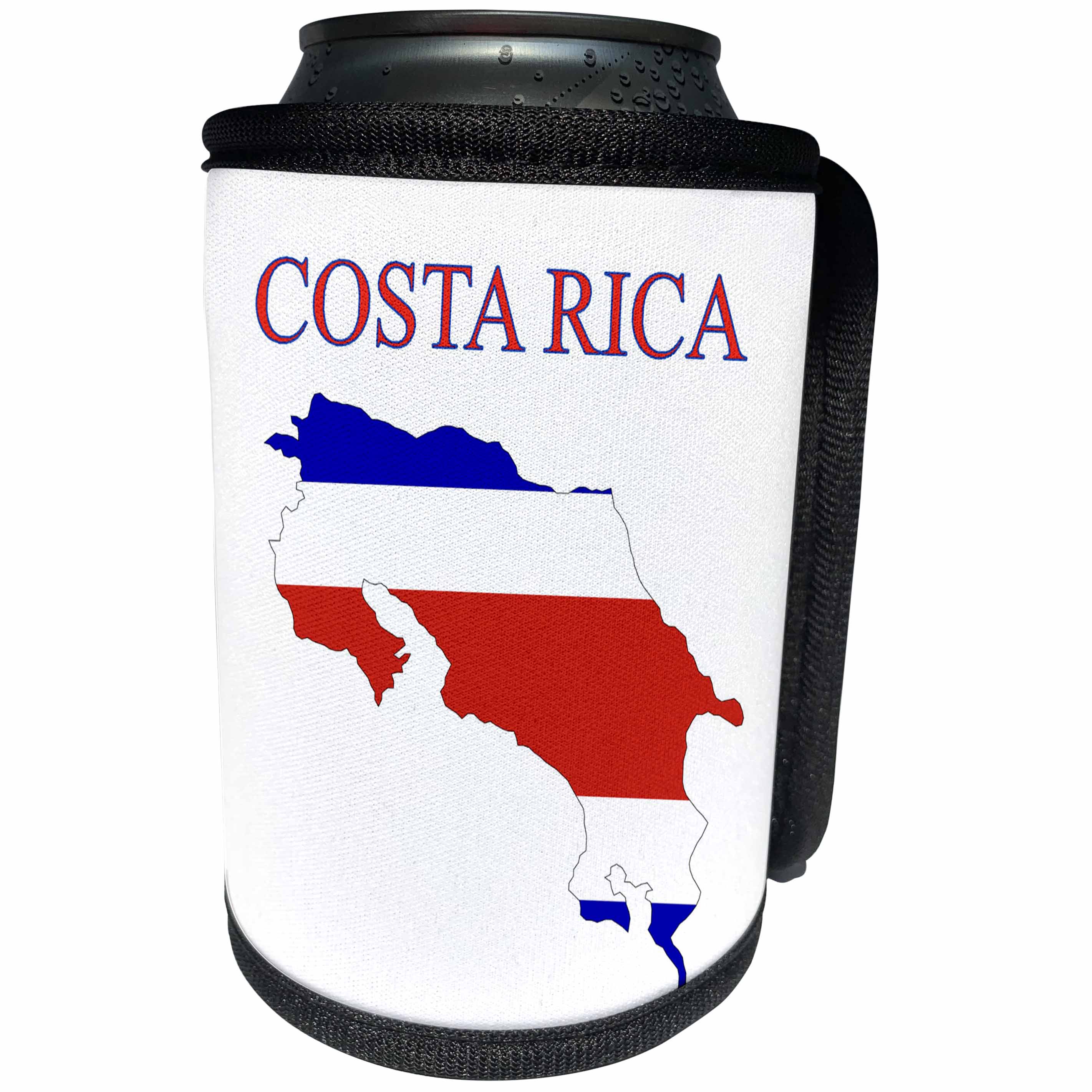 3dRose Florene Maps In Exotic Outline - Image of Exotic Costa Rica Map In Flag Colors - Can Cooler Bottle Wrap (cc_243560)