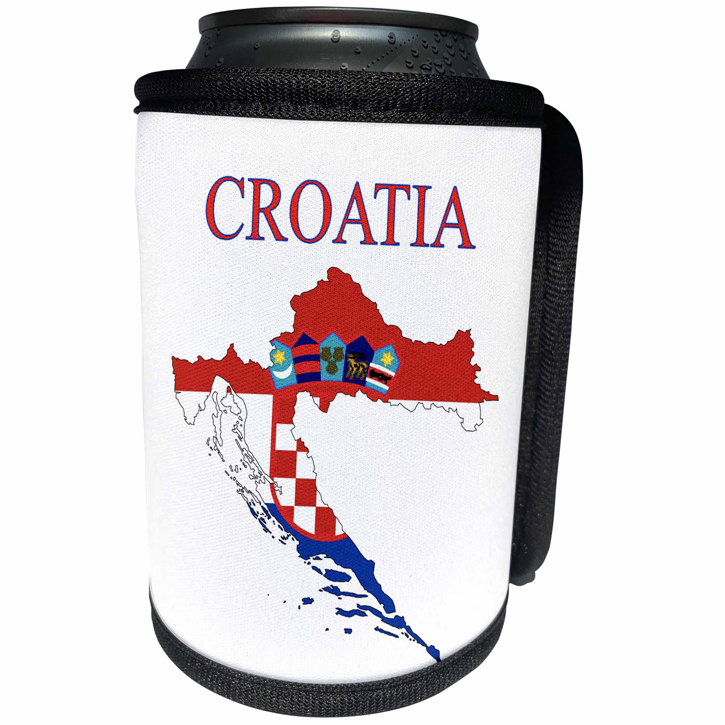 3dRose Florene Maps In Exotic Outline - Image of Exotic Croatia Map In Flag Colors And Symbols - Can Cooler Bottle Wrap (cc_243561)