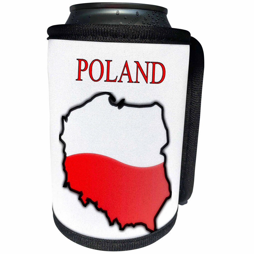 3dRose Florene Maps In Exotic Outline - Image of Exotic Poland Map In Flag Colors - Can Cooler Bottle Wrap (cc_243567)