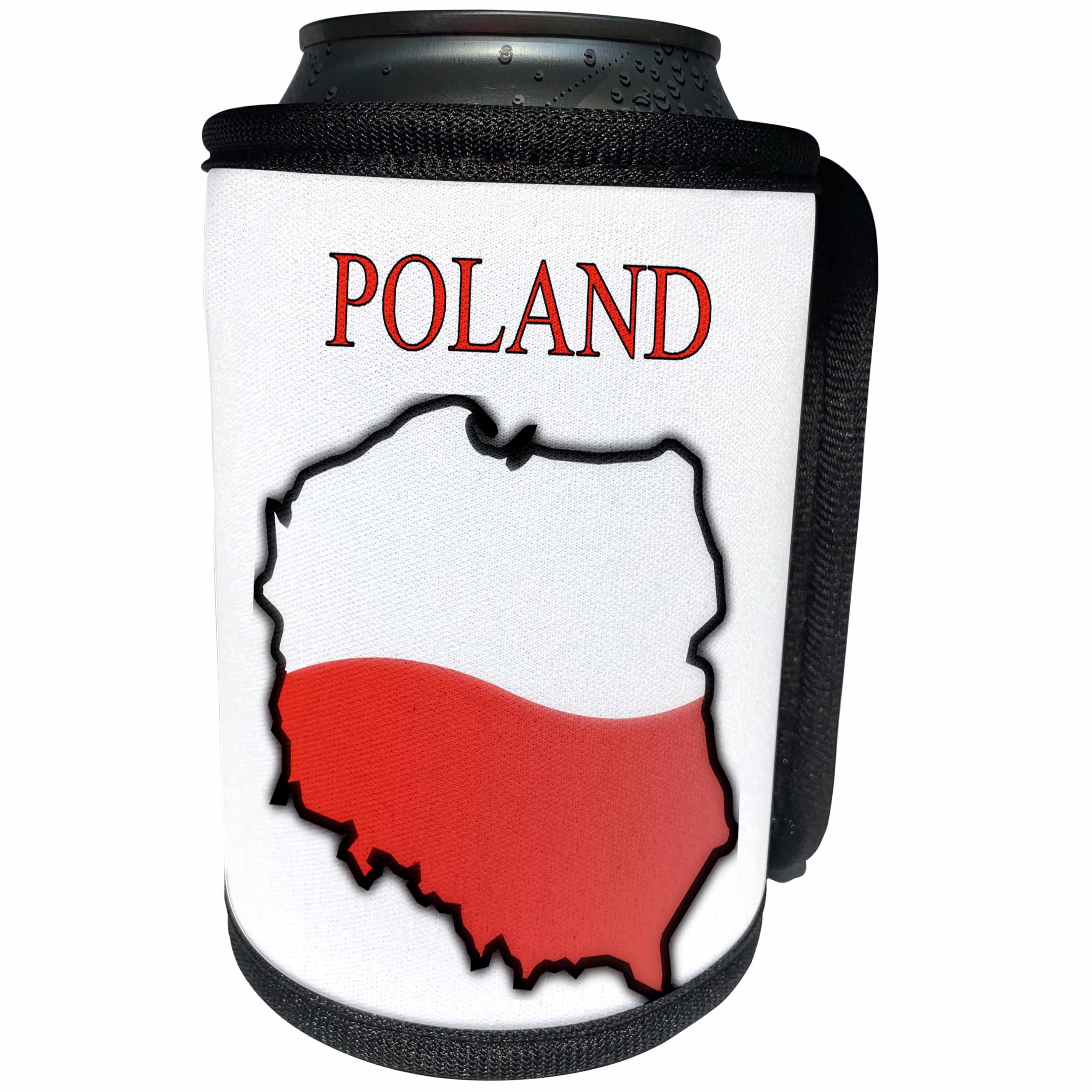 3dRose Florene Maps In Exotic Outline - Image of Exotic Poland Map In Flag Colors - Can Cooler Bottle Wrap (cc_243567)