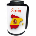 3dRose Florene Maps In Exotic Outline - Image of Exotic Spain Map And Seal In Flag Colors - Can Cooler Bottle Wrap (cc_243569)
