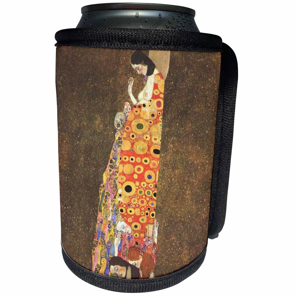 3dRose Florene Gustav Klimt Art - Image of Klimt Famous Painting Hope PD-US - Can Cooler Bottle Wrap (cc_243575)