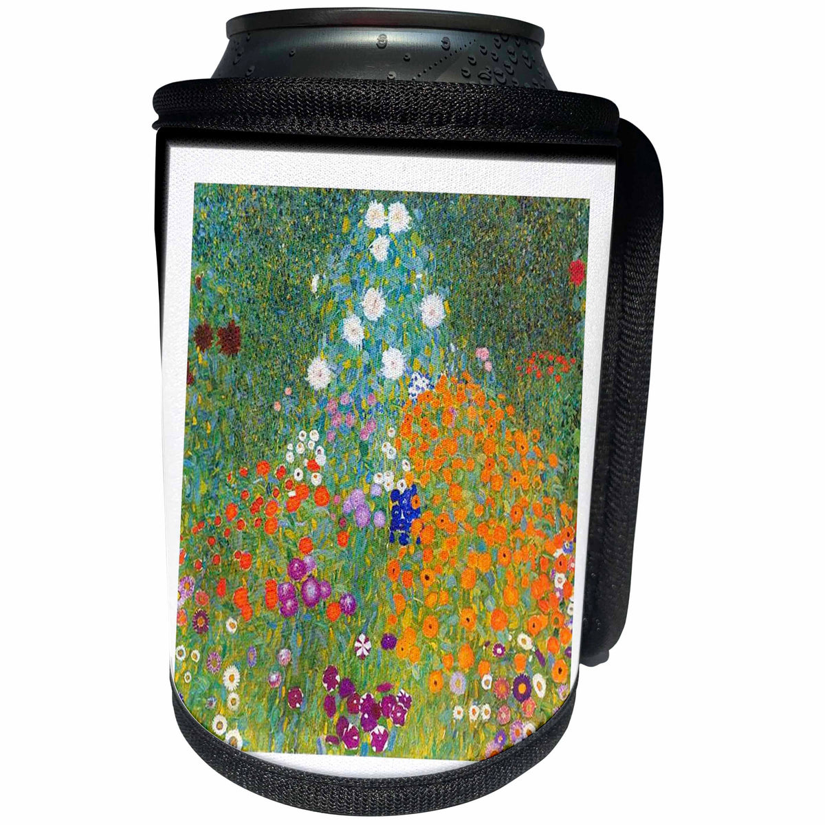 3dRose Florene Gustav Klimt Art - Image of Klimt Famous Painting Cottage Garden PD-US - Can Cooler Bottle Wrap (cc_243577)
