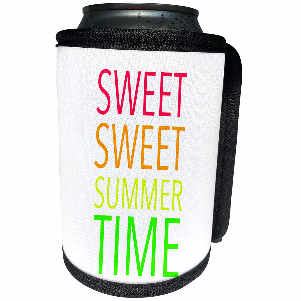 3dRose Tory Anne Collections Quotes - SWEET SWEET SUMMER TIME - MULTI COLOR - Can Cooler Bottle Wrap (cc_243921)
