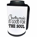 3dRose Tory Anne Collections Quotes - COUNTRY MUSIC IS GOOD FOR THE SOUL - Can Cooler Bottle Wrap (cc_243929)