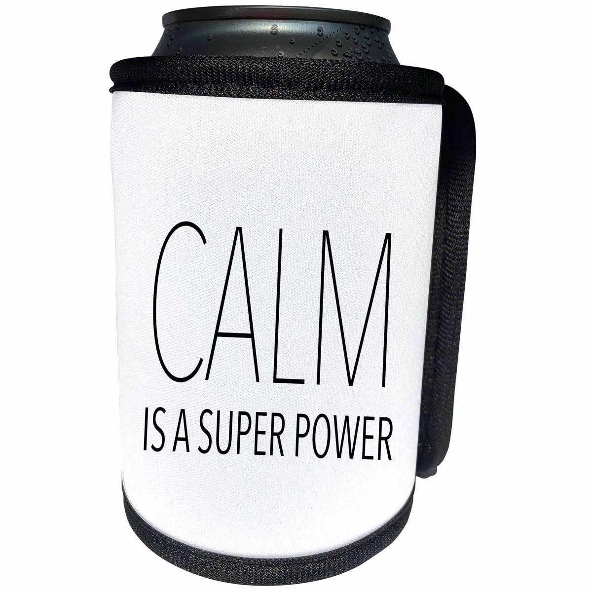 3dRose Tory Anne Collections Quotes - CALM IS A SUPER POWER - Can Cooler Bottle Wrap (cc_243972)