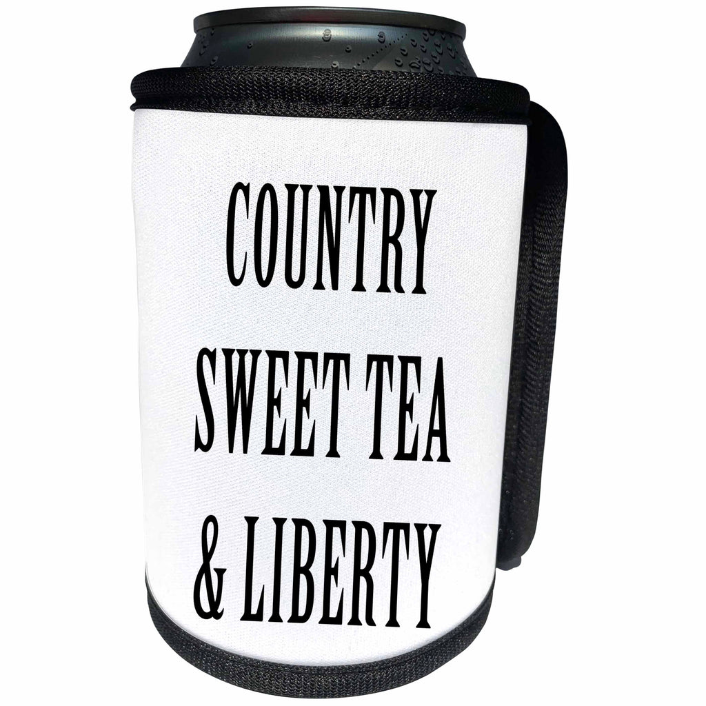 3dRose Tory Anne Collections Quotes - COUNTRY SWEET TEA AND LIBERTY - Can Cooler Bottle Wrap (cc_243980)
