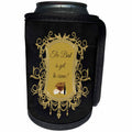 3dRose Beverly Turner Graduation Design - The Best is Yet to Come, Elegant Frame, Cap and Diploma, Gold - Can Cooler Bottle Wrap (cc_244211)